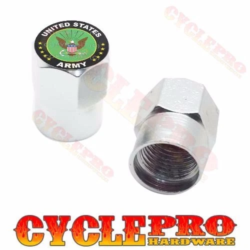 2 Tapas de válvula personalizadas de aluminio Billet plateadas hexagonales para motocicleta - USA EJÉRCITO GR Foto 1 de 1