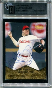 1997 Pinnacle CURT SCHILLING Signed Card Slabbed Auto Philadelphia Phillies GA - Picture 1 of 1