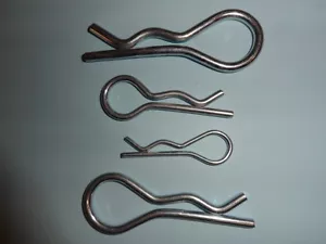 50 No, 4mm X 75mm, Spring "R" Clips, Euro Pattern, Bright Zinc Plated. - Imagen 1 de 1