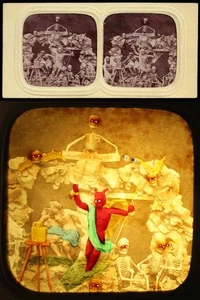 vue stéréo DIABLERIE - ON OPÈRE JOUR ET NUIT vers 1860 / tissue polyorama - Picture 1 of 3