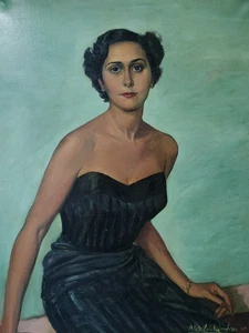 ALEJO VIDAL-QUADRAS. PORTRAIT DE FEMME. HUILE SUR TOILE. ESPAGNE. 1949. - Picture 1 of 10