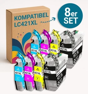 8x LC421XL Tintenpatronen kompatibel für Brother MFC J1010 - Afbeelding 1 van 7
