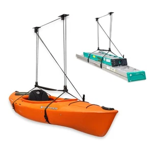 Sistema de poleas de techo de almacenamiento de garaje paquete de 2, elevador de escalera de carga para kayak canoa, H... - Imagen 1 de 9