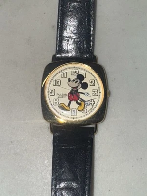 Raro Reloj de Cuarzo Pulsar Mickey Mouse Orientado a la Izquierda Caja Original, Correa Bonita Foto 1 de 4