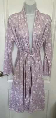 NIP LAKE Brand Pima Cotton Classic Robe Wildflower Vine Floral SIZE XXS - Image 1 of 4