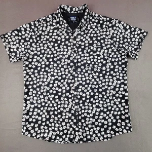 Monument Men's XL Black Floral Short-sleeve Button-Up Casual Shirt - Picture 1 of 9