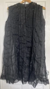 FABULOUS Vintage 1970s Black Organza Pleated Cape - S - Picture 1 of 10