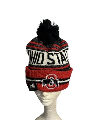 Chapéu Ohio State Buckeyes New Era gorro malha pom inverno NCAA - Imagem 1 de 4
