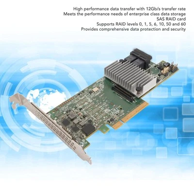 SAS3 RAID Array Card 8 Ports 12Gb/s PCIE 3.0 1G LSI MegaRAID 9217 8I RAID Co BEA - Image 1 of 4