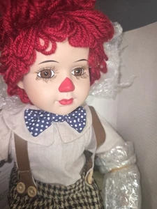 Vintage Seymour Mann 14" Raggedy Andy Porcelin Doll NIB w/COA Never Opened  - Picture 1 of 11