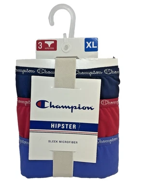 NUEVO CON ETIQUETAS Champion Elegante Microfibra Hipster Bragas Para Mujer Talla XL Paquete de 3 Azul/Rojo Foto 1 de 4
