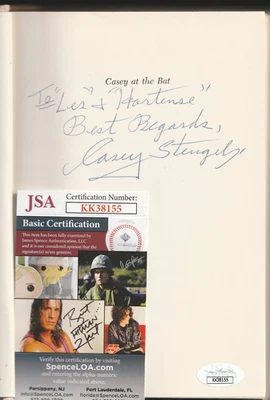 Casey Stengel (d.1975) Signed At the Bat 1962 Book Autographed 1st Printing JSA - Image 1 of 4