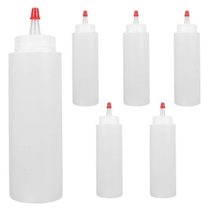 Botella dispensadora de aceite para salsa exprimir 6 piezas botellas con tapa vacía miel ketchup - Imagen 1 de 12