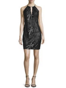 Carmen Marc Valco Black Label ärmellos bestickt Etui Cocktailkleid 10 - Bild 1 von 10