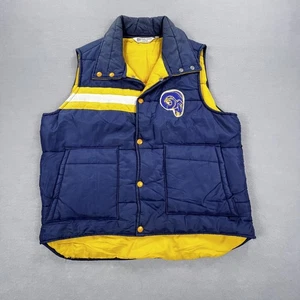 Vintage Los Angeles Rams Weste Herren Large blau gelb NFL Football Puffer 80er - Bild 1 von 15
