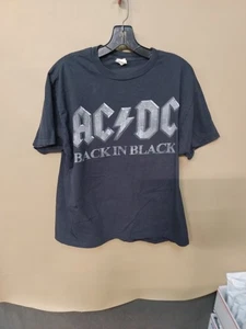 T-shirt vintage AC/DC retro in nero manica corta uomo grande Y2K - Foto 1 di 9