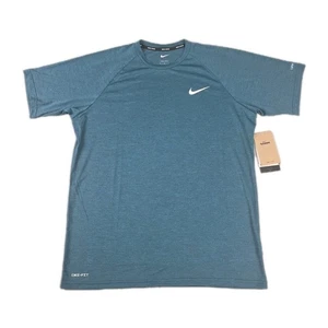Nike Dri-Fit UPF 40+ Hydroguard Swim Tee Boys M Short Sleeve NESSB658-480 Blue - Picture 1 of 10