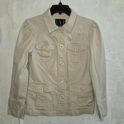 Chaqueta utilitaria caqui para mujer botones bolsillos delanteros talla S Foto 1 de 3