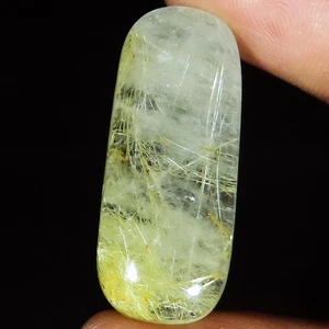 33.45 CT Natural Golden Rutile Quartz Cushion Shape Gemstone 14x35x6 mm jt-176 - Picture 1 of 7