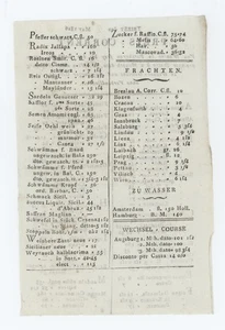 Preiscourant Corrent Triest Ausburg Importwaren 1816 - Picture 1 of 2
