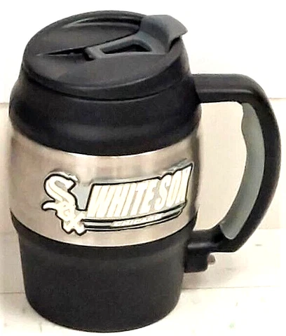 Chicago White Sox Insulated Barrel Travel Mug With Handle and Bottle Opener Cover