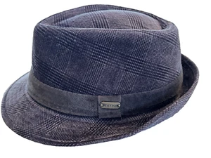 Stetson Fedora Men's Hat Size Large GLEN PLAID Brown / Black/Purple - Picture 1 of 4