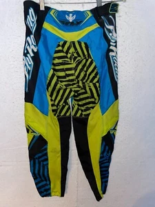 Fly Racing Kinetic Motocross Pants Men’s Sz 32 Yellow Blue Black Dirtbike - Picture 1 of 6