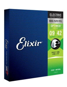 Cuerdas de guitarra eléctrica de níquel Elixir 19002 Optiweb, súper ligeras 9-42 - Imagen 1 de 3