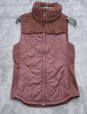 Chaleco para mujer Prana marrón Esla felpa forrado de lana acolchado cuello alto talla S Foto 1 de 4