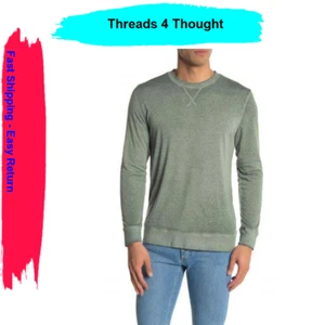 Threads 4 Thought ,Burnout Lightweight Sweatshirt, GREEN, Size S - Picture 1 of 1