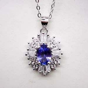Purple Tanzanite Pendant Necklace, Natural Tanzanite Necklace For Women - Picture 1 of 7
