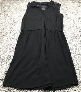 Attention Womens Dress Sz L Black Knit Mesh Lace Shoulders & Back Sleeveless EUC - Picture 1 of 9