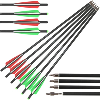 6/12X Archery Carbon Bolts 16" 17" 18" 20" 22" Mini Bow Arrows Vanes Bow Hunting - Image 1 of 4
