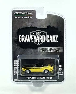 1970 Plymouth AAR 'Cuda Greenlight Hollywood Yellow Graveyard Carz 1:64 - Picture 1 of 2