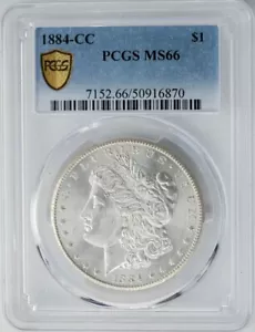 1884-CC Morgan Silber Dollar $ MS66 Secure PCGS 949635-2 - Bild 1 von 4