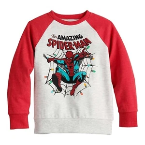 Kids Spiderman Christmas Sweatshirt Shirt Boy Size 7 10 12 Marvel Amazing Spidey - Picture 1 of 2
