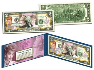 LUCILLE BALL * I Love Lucy 100th Birthday * Colorized U.S. $2 Bill * LICENSED * - Picture 1 of 3