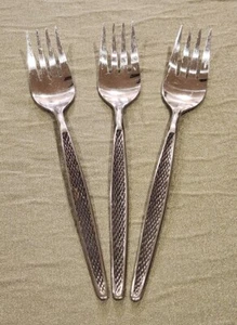 AMC Stainless Silverware CASCADE Pattern Set of 3 Salad Forks Made Japan 6.5Long - Picture 1 of 10