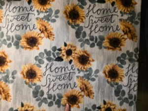 Fleece Fabric. Home Sweet Home Sunflower. 1 Yard 25" in. Remnant - Picture 1 of 1