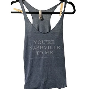 Next Level Apparel Graphic Tank Top Racerback Nashville Blue Medium - Picture 1 of 5