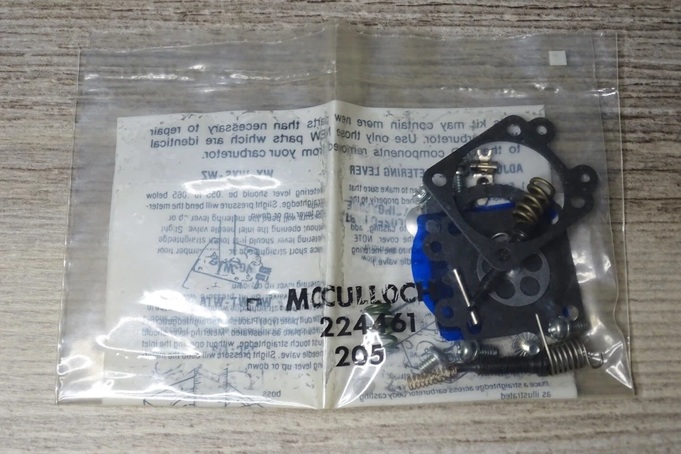 Kit de reparación de carburador de motosierra McCulloch genuino #224461 Foto 1 de 1