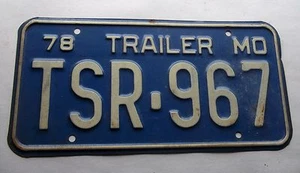1978 Missouri trailer license plate_________1750/2 E - Picture 1 of 1