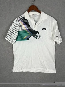 Mizuno IVAN LENDL Polo Shirt 80s Tennis Eagle Vintage Size Medium RARE - Picture 1 of 6