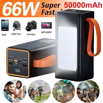 50000mAh 66W Portable Power Large Capacity External Battery Fast Charging Bank - image 1 of 4