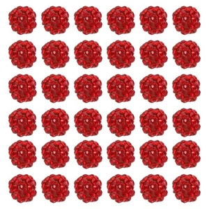 8mm Rhinestone Clay Beads, 50 Pcs Polymer Clay Crystal Charm Beads Red - Picture 1 of 6