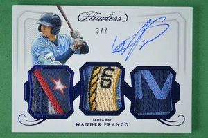 Wander Franco 2020 Panini Flawless Triple Patch Autographs #/7 Auto #TPA-WF - Picture 1 of 3