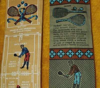4 piezas ~ GALO DE LOS AÑOS 70 ~ CORBATAS NOVEDOSAS PARA HOMBRE ~ ANTIGUAS VINTAGE ~ RAQUETAS DE TENIS ~ 54" Foto 1 de 4
