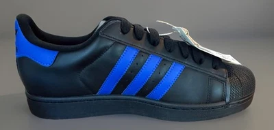 Adidas Men’s Originals Superstar 2 Core Black Royal Blue Sneakers Size 9.5 - Image 1 of 4