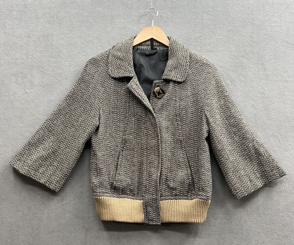 Chaqueta Ambition para mujer manga 3/4 mediana mezcla de lana marrón beige Foto 1 de 4