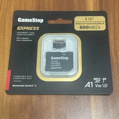 Nintendo Switch 2 GameStop 1 TB 800 MB/S Express Micro SDXC Card NEW - Image 1 of 4